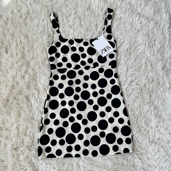 NWT Zara Studio Polka Dot Sleeveless Mini Dress Low Back Sz XS - Picture 6 of 14